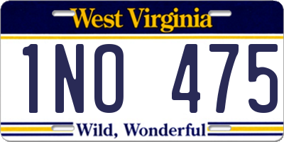 WV license plate 1NO475