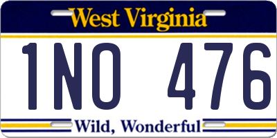 WV license plate 1NO476