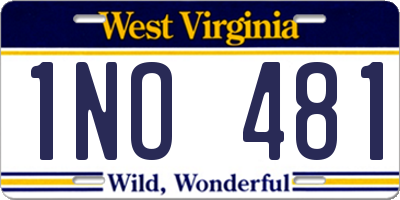 WV license plate 1NO481