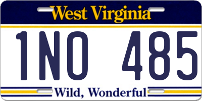 WV license plate 1NO485
