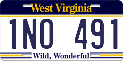 WV license plate 1NO491