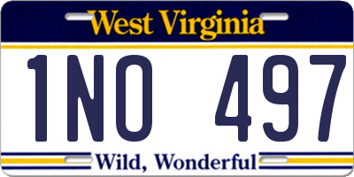 WV license plate 1NO497