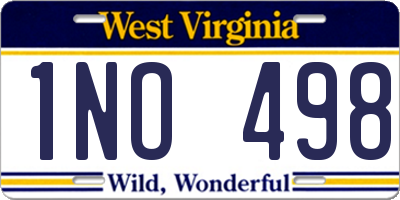 WV license plate 1NO498