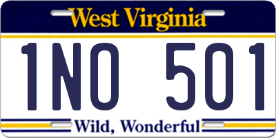 WV license plate 1NO501