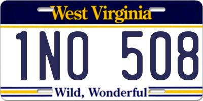 WV license plate 1NO508