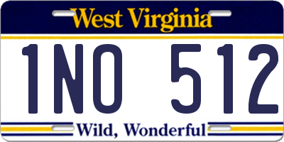 WV license plate 1NO512
