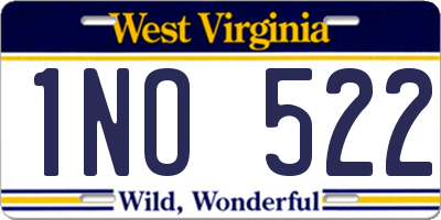 WV license plate 1NO522