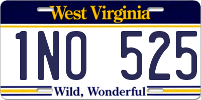 WV license plate 1NO525