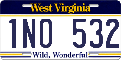 WV license plate 1NO532