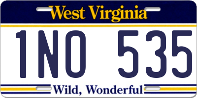 WV license plate 1NO535
