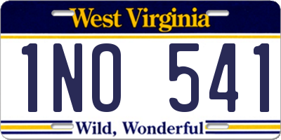 WV license plate 1NO541