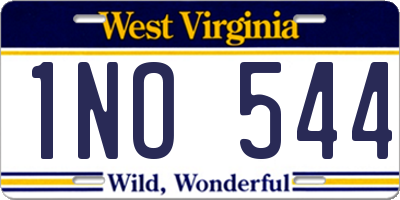 WV license plate 1NO544