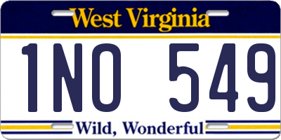 WV license plate 1NO549