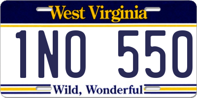 WV license plate 1NO550