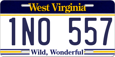 WV license plate 1NO557