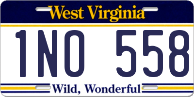 WV license plate 1NO558