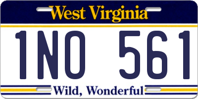 WV license plate 1NO561