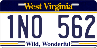 WV license plate 1NO562
