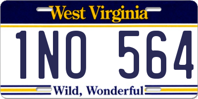 WV license plate 1NO564