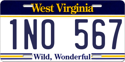 WV license plate 1NO567