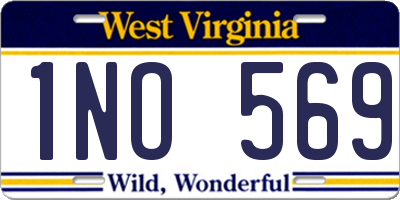 WV license plate 1NO569