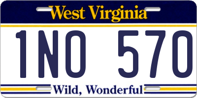 WV license plate 1NO570
