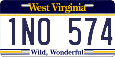 WV license plate 1NO574