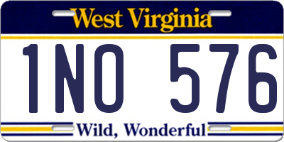 WV license plate 1NO576