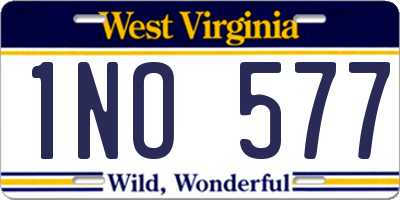 WV license plate 1NO577