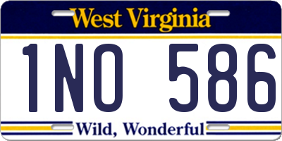 WV license plate 1NO586