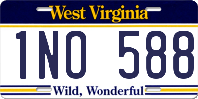 WV license plate 1NO588