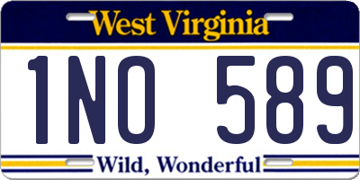 WV license plate 1NO589