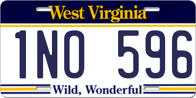 WV license plate 1NO596
