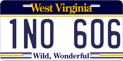 WV license plate 1NO606