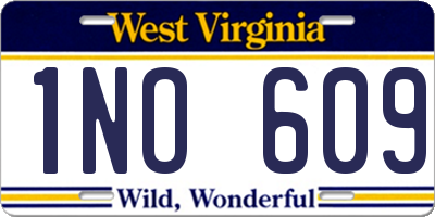 WV license plate 1NO609