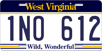 WV license plate 1NO612