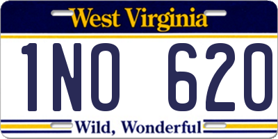 WV license plate 1NO620