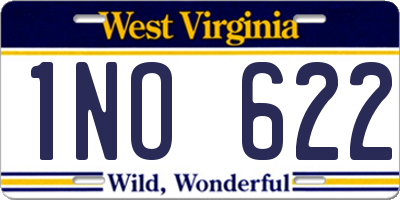 WV license plate 1NO622