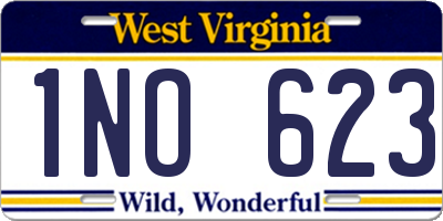 WV license plate 1NO623