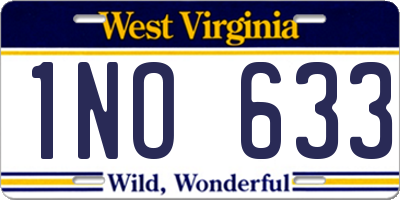 WV license plate 1NO633