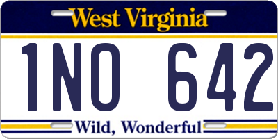 WV license plate 1NO642