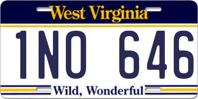 WV license plate 1NO646