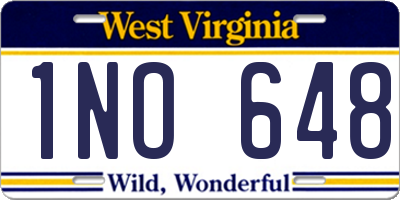 WV license plate 1NO648