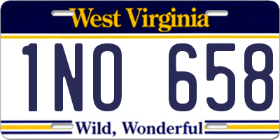 WV license plate 1NO658