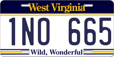 WV license plate 1NO665