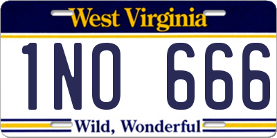 WV license plate 1NO666