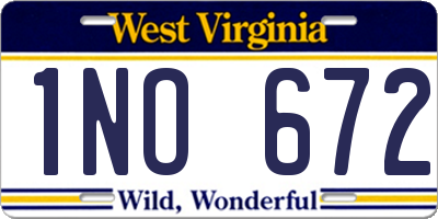 WV license plate 1NO672