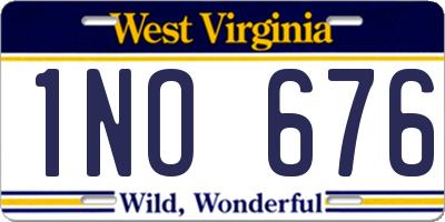 WV license plate 1NO676
