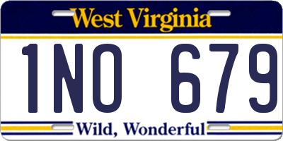 WV license plate 1NO679