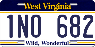 WV license plate 1NO682